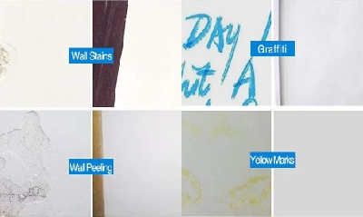 Anwendung der DIY Wand reparatur Sprüh farbe